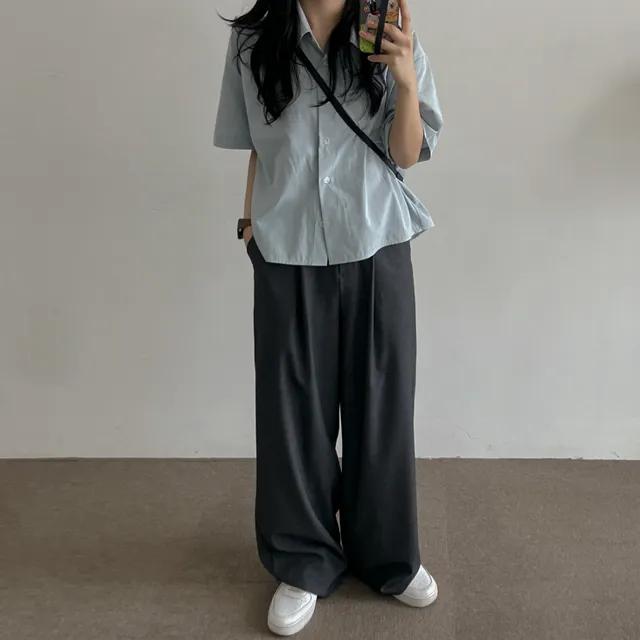 (당일출고/단독진행) 몰리 루즈핏 코튼 반팔 남방 3color