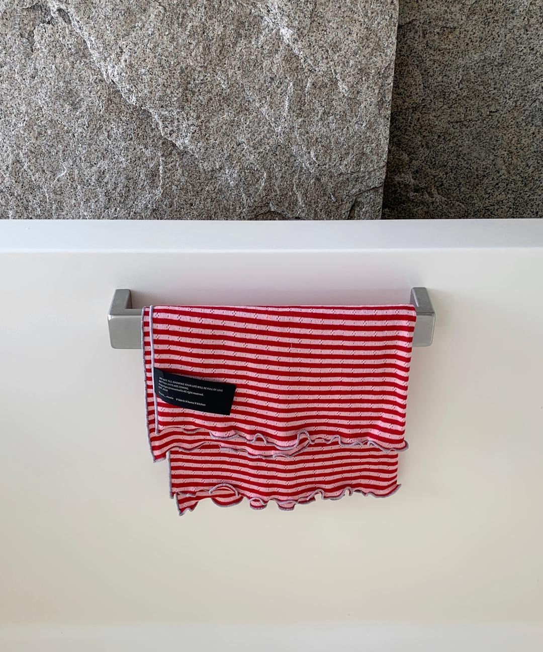 [피클샵] susu 치즈 스트라이프 키친크로스 (2color)