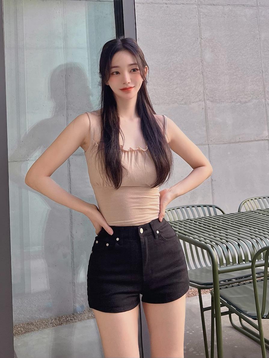 골반볼륨업 블랙 숏팬츠_골반뽕 청바지
