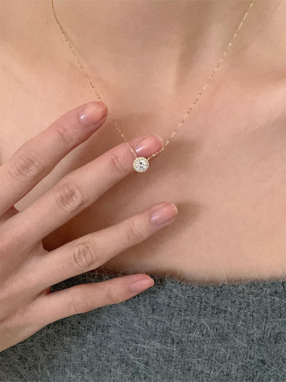 14k 프린세스 큐빅 목걸이