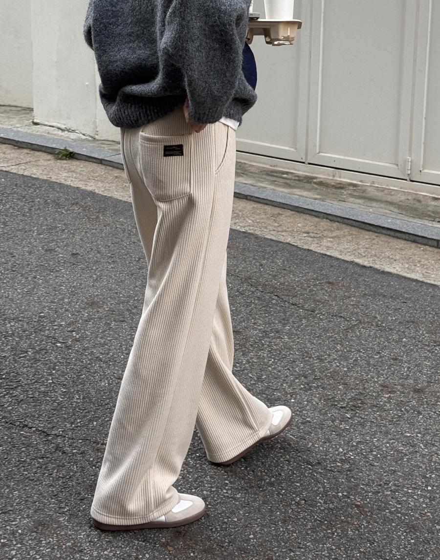 기모 골지 밴딩팬츠