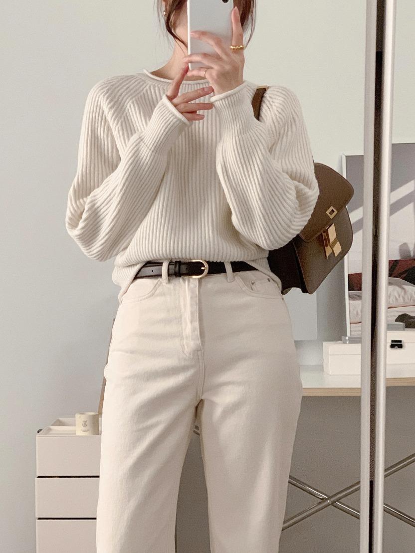 (11/14 순차출고) 멀린 루즈핏 울 니트 (아이보리)