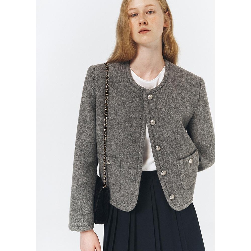 [29CM 단독] CLASSIC TWEED JACKET MELANGE GREY_UDJA4C203G2