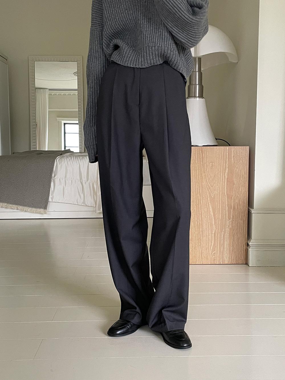 [BY FMNQ]Wide Fit Tuck Slacks (3color)