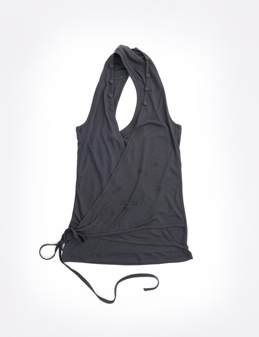 Halter Wrap Sleeveless (charcoal)