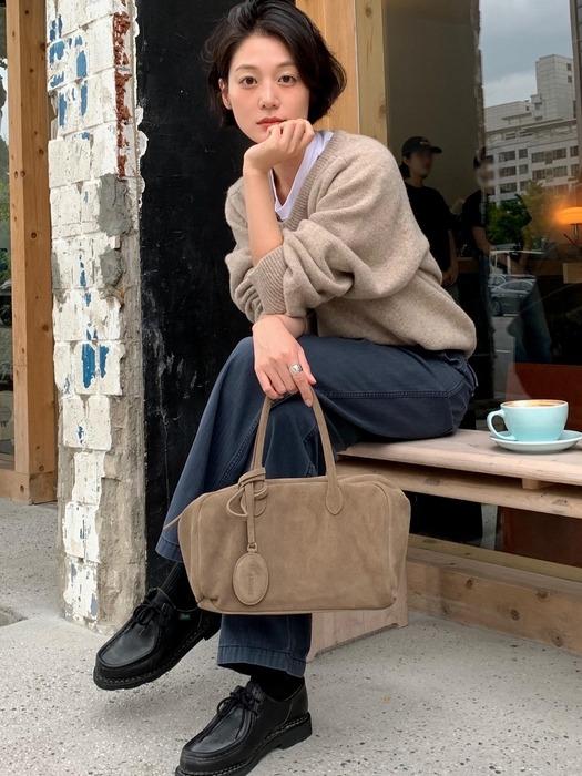 [묵화 PICK]POE SUEDE BAG_KHAKI GREY