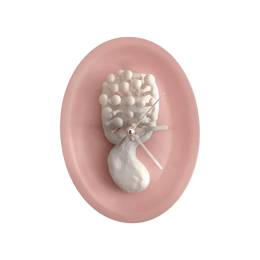 inimini x chopsticks | Hairbrush clock_pink