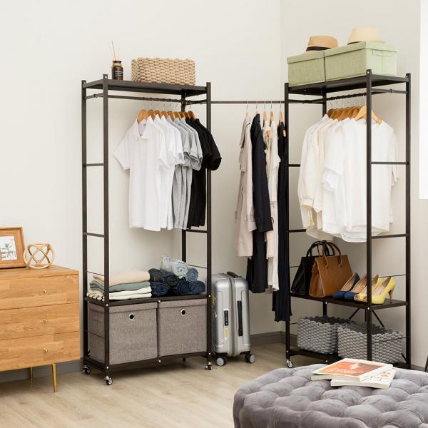 선반형 폴딩 드레스룸 이동식 행거