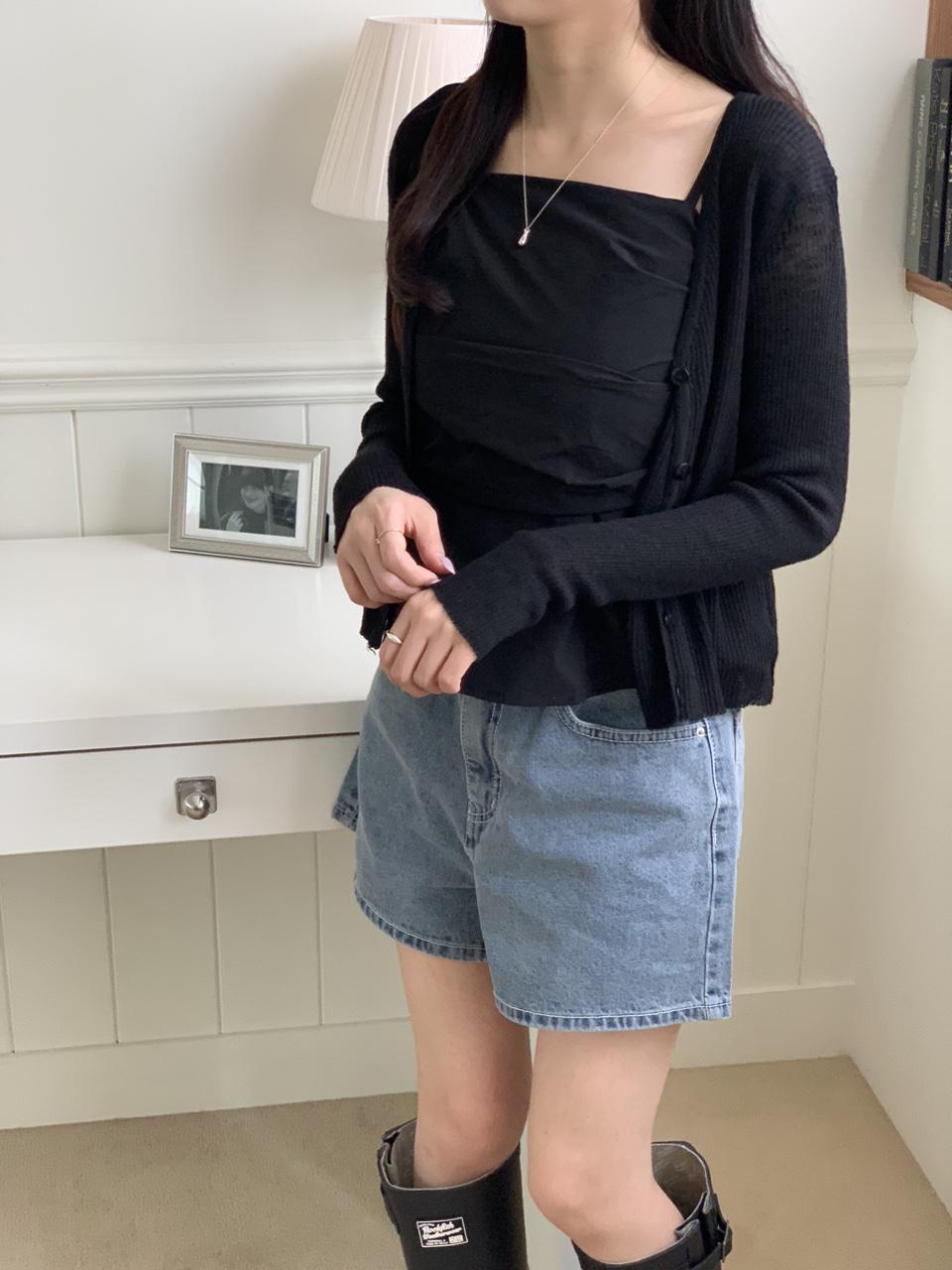 르아느 [3000장돌파✨/살안타템🤍] 키샤 여름가디건 썸머 린넨 골지 크롭가디건