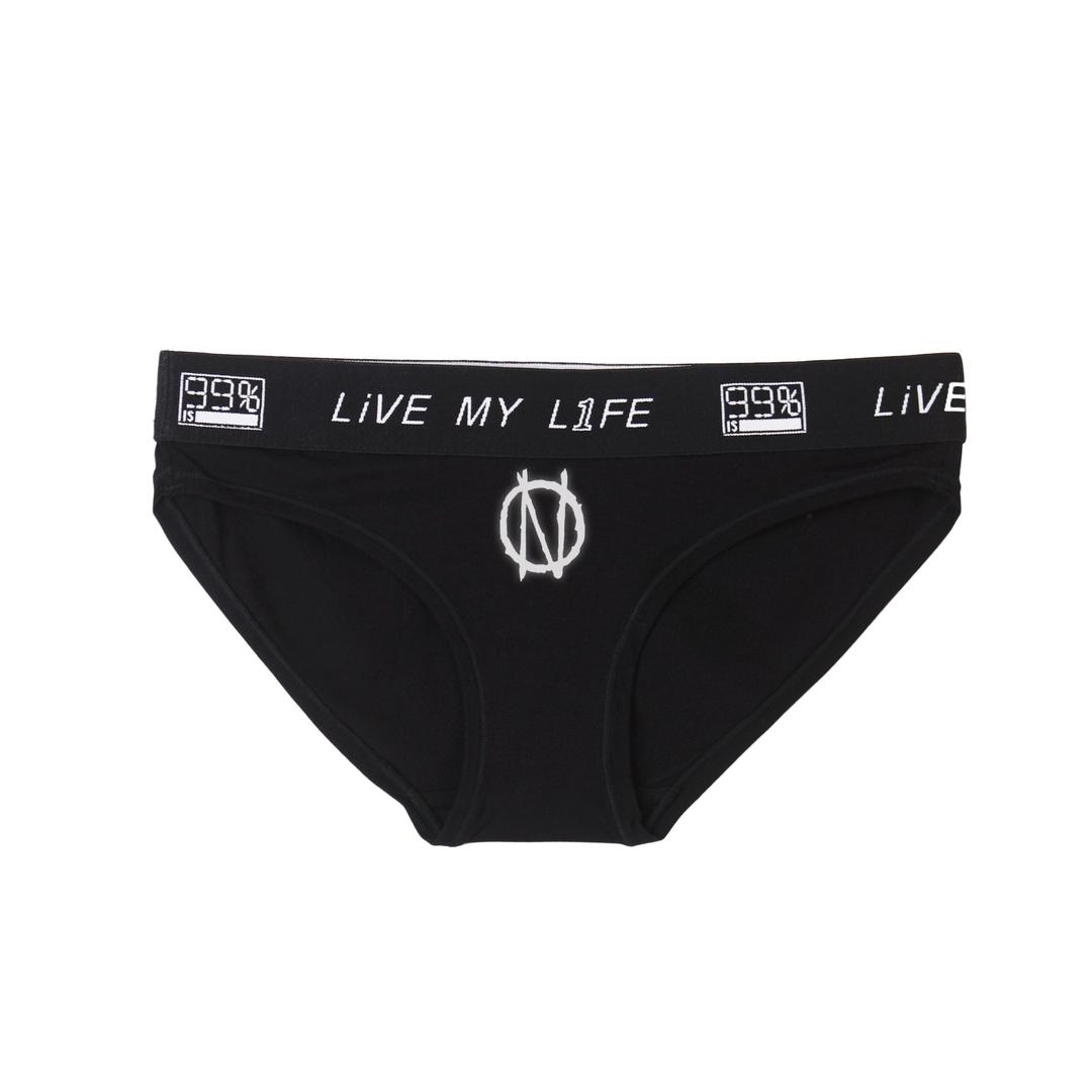 “LiVE MY L1FE“ PANTIES FOR WOMEN (Black)
