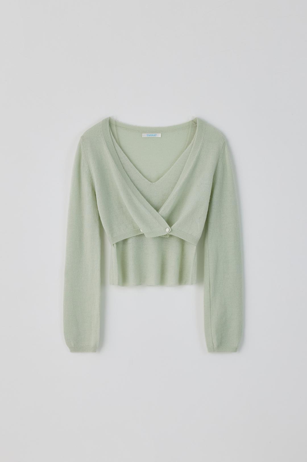 T/T Lisse sleeve set up cardigan (mint)