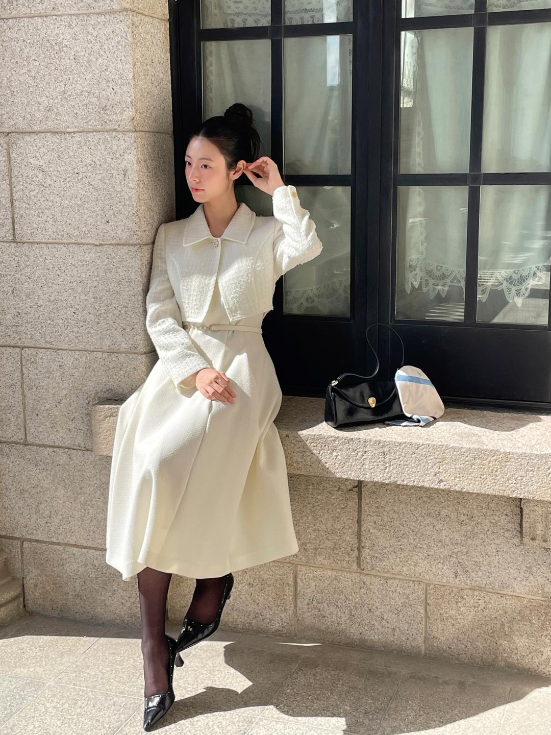 JJ지고트 펄 버튼 재킷  플레어 원피스 (CREAM) GRBA0OP551