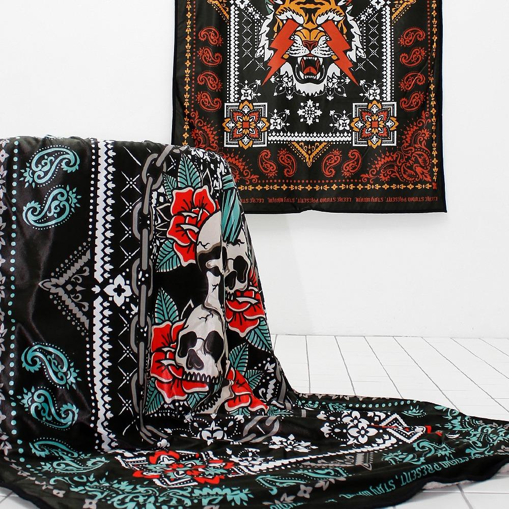 150x100(cm) 반다나 스컬,타이거 블랭킷