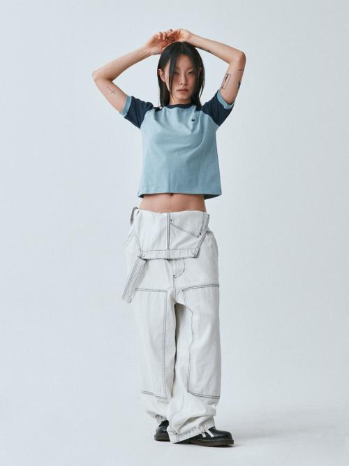예예(YEYE)  Sun Moon Raglan Crop S/S - Navy - 사이즈 & 후기 | 무신사