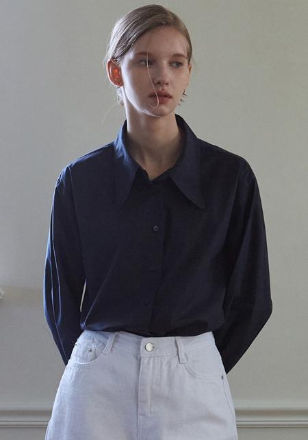 LOVELY BIG COLLAR SHIRTS_NAVY