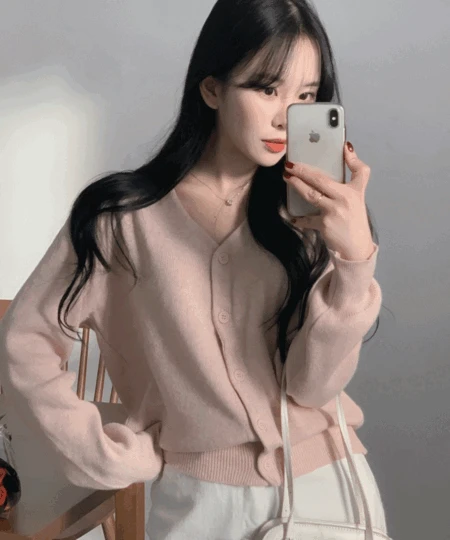 [문의폭주] 파스텔 브이넥 니트 가디건 - 7C
