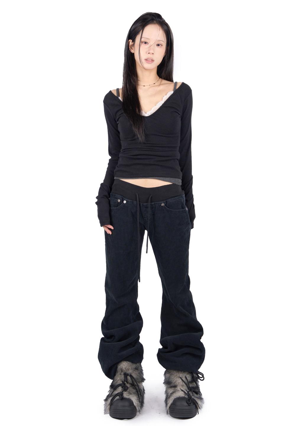 릿킴 CORDUROY WAIST BAND PANTS