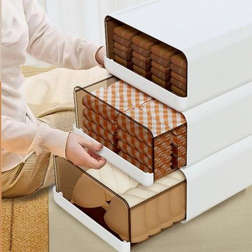 모던라인 반투명블랙 투명서랍 적층형 양말 속옷 정리함 보관함