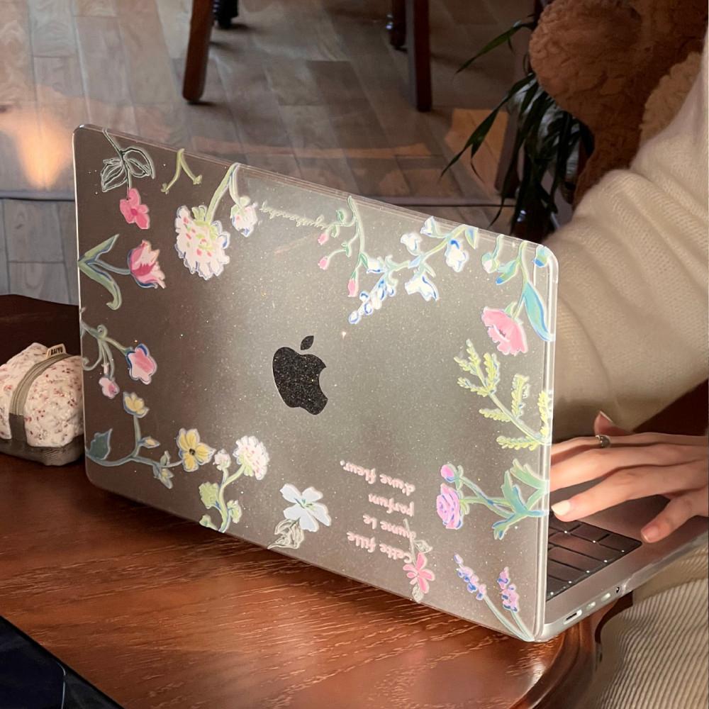 맥북케이스 에어 프로 플라워 하드 투명 케이스