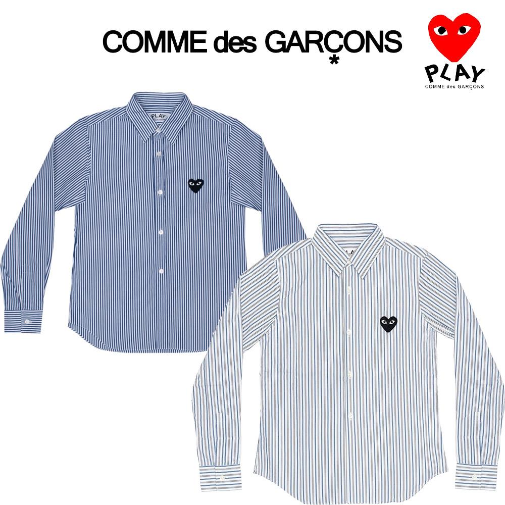 꼼데가르송 블랙와펜 스트라이프 셔츠 남성