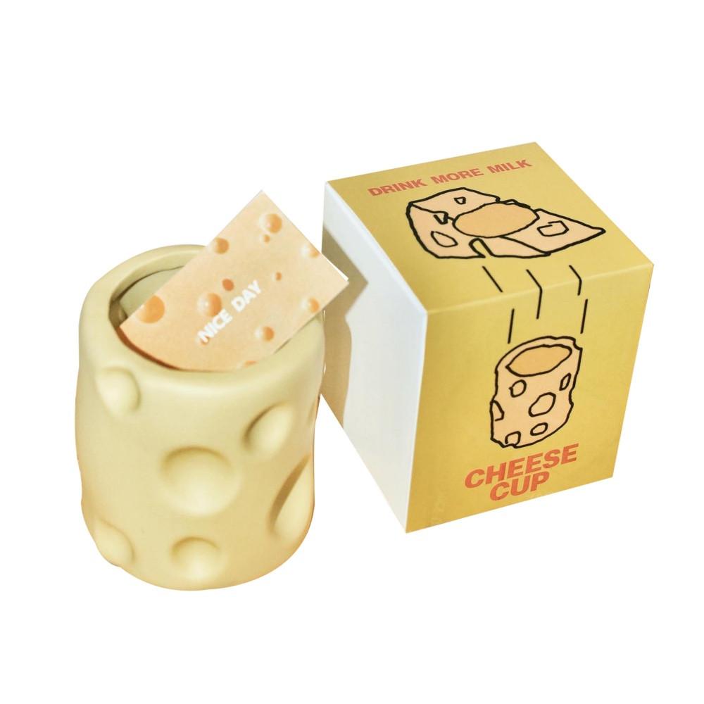치즈 머그컵 원형 보관함 문구 사무용품 정리함