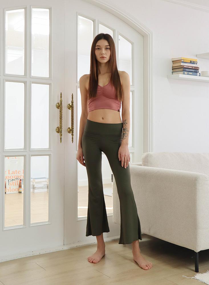 Bootcut pants [Khaki]