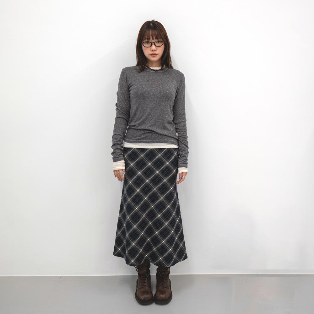 HBT Grace Check Skirt (NAVY)(12/23일 배송)