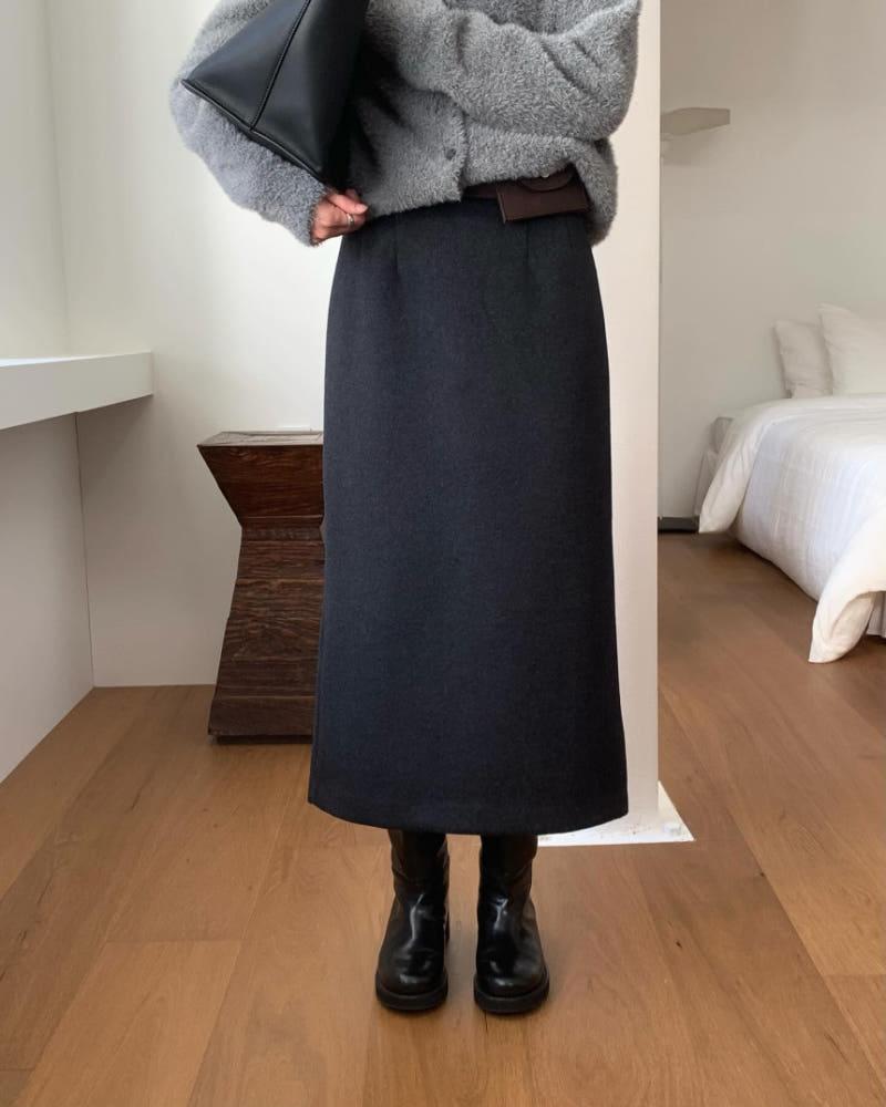 (원가이하세일)디엠버 펜시 울롱스커트 h라인스커트 맥시스커트