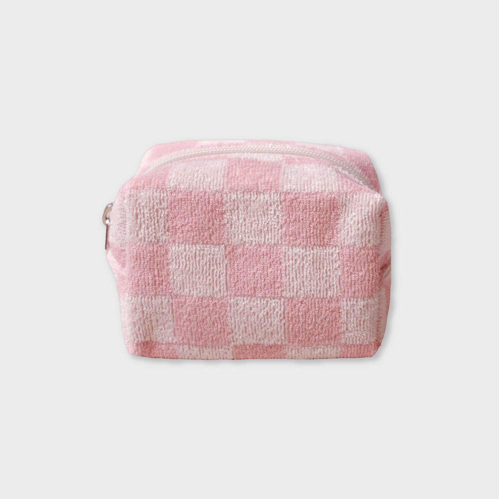 Checker Board Terry Pouch - pink (2sizes)