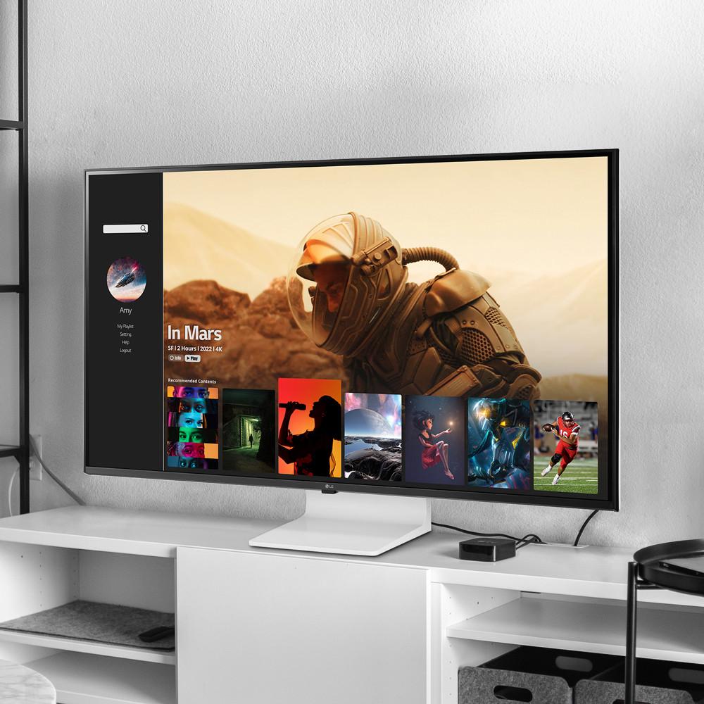 43SQ700SW 43인치 스마트 모니터 4K UHD 스마트 IPTV  WebOS22 OTT 에어플레이 USB-C 65W PD충전 LG물류설치 폐가전 무료수거
