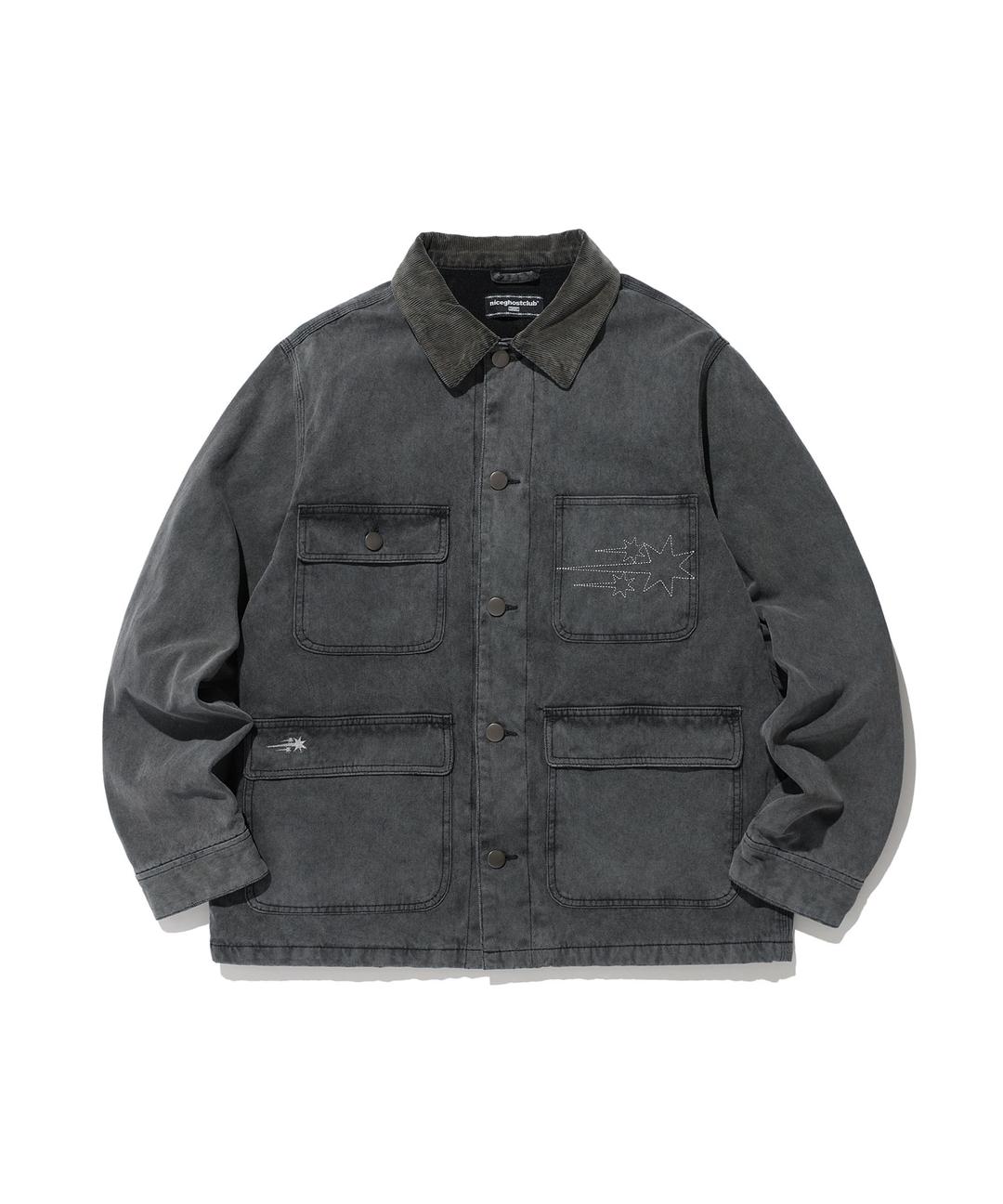 cotton garment dyed chore jacket[black]