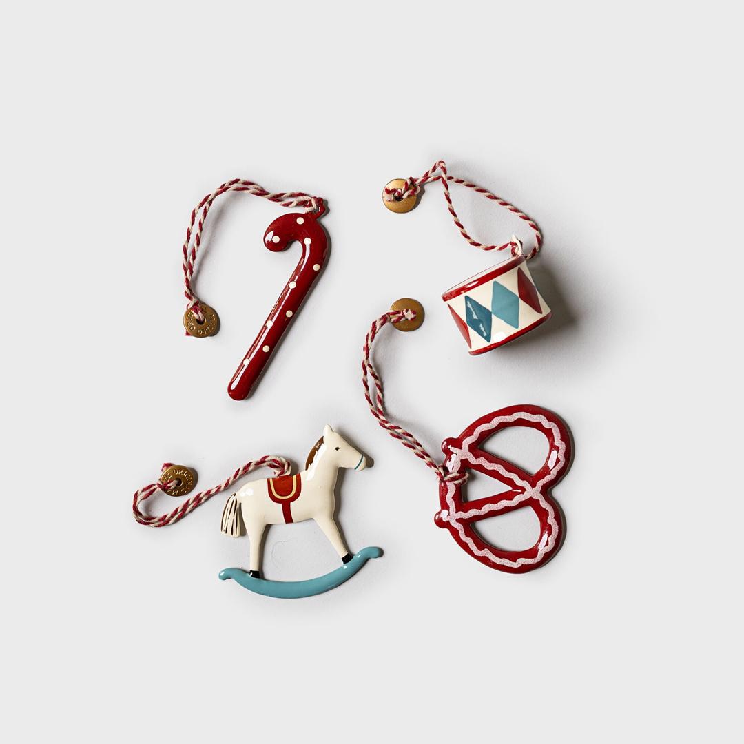 Maileg 메일레그 크리스마스오너먼트 Metal Ornament Set Peter`s Christmas