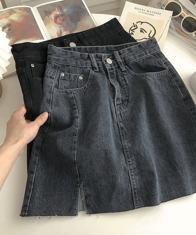 당일배송🚀속바지ok! 오프 트임 컷팅 스판데님sk