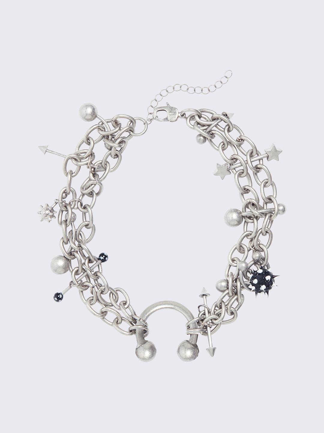 Harsh Charm Necklace - One Size / Silver