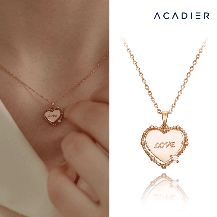 [14K] 러브 더블하트 목걸이