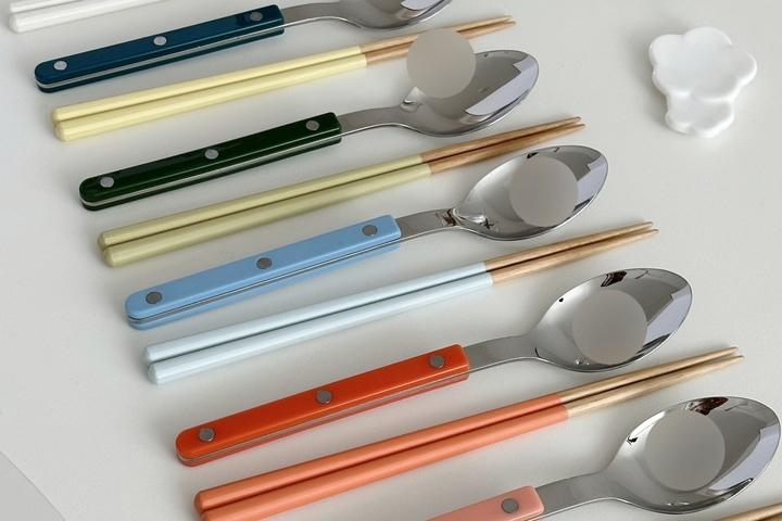 수저세트 오기시 x 사브르 스푼 숟가락 우드 젓가락 커트러리 세트
