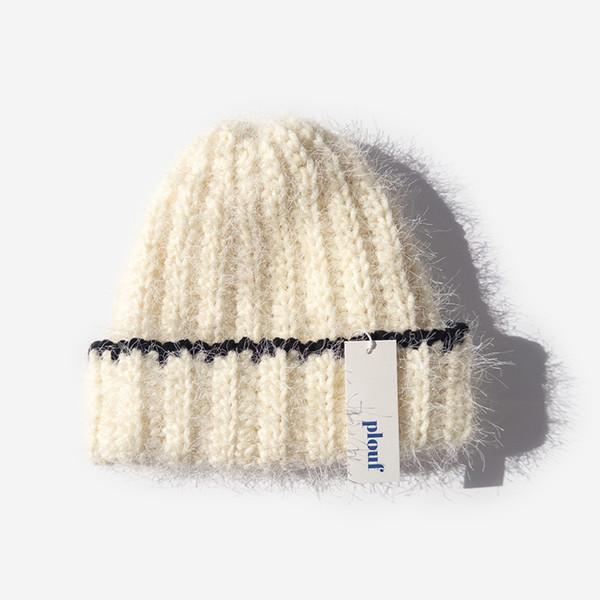 Furry wool beanie (cream)