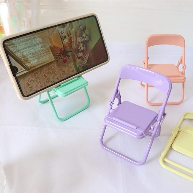 미니의자 휴대용 핸드폰거치대 소품 휴대폰홀더