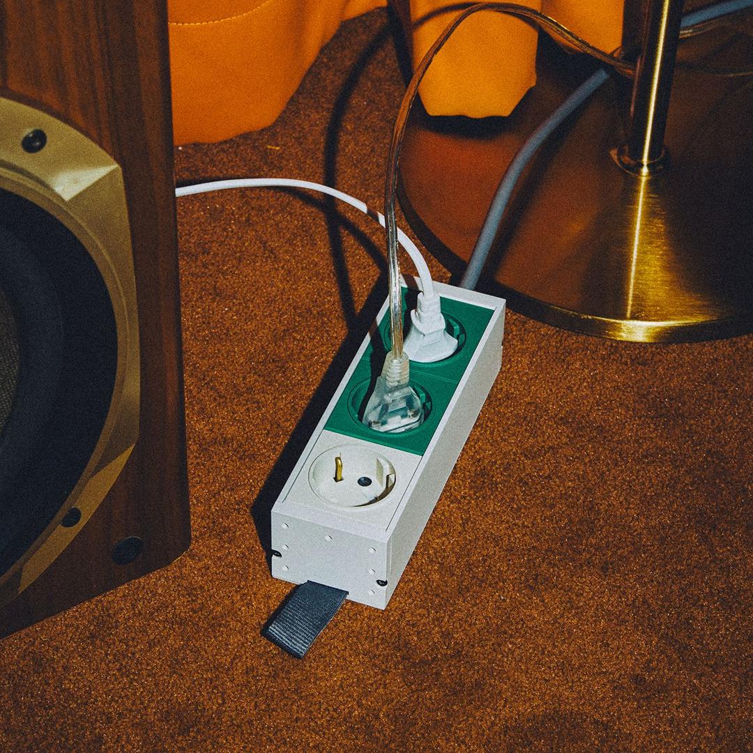 EXTENSION 3-SOCKET / CAMPER GREEN 1.5m