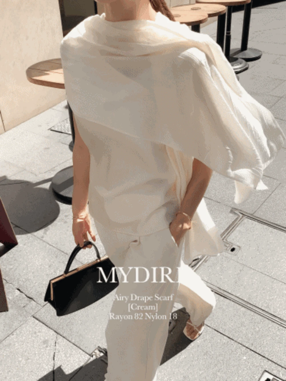 [ 자체제작] 에어리 드레이프 스카프 [크림]