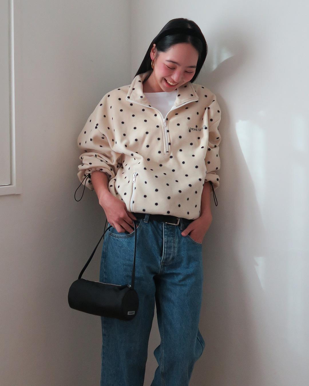 [2차 리오더] Warm Puff Fleece Half-Zip - Dot