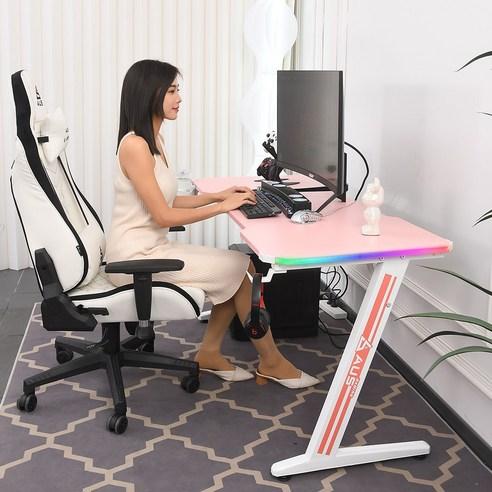 아우스 위너렉스 Z형 올인원 LED 컴퓨터책상 게이밍책상 사무용책상 학생책상 서재책상 1인용 2인용 800 1000 1200 1400 1600 - 학생/사무용가구 | 쿠팡