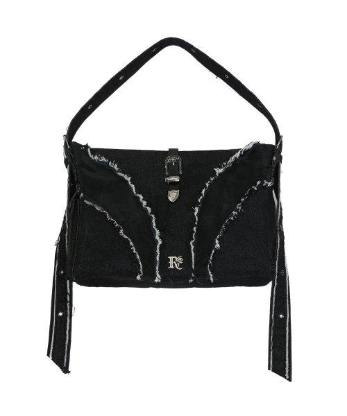 RAW CUT DENIM 2WAY BAG - BLACK