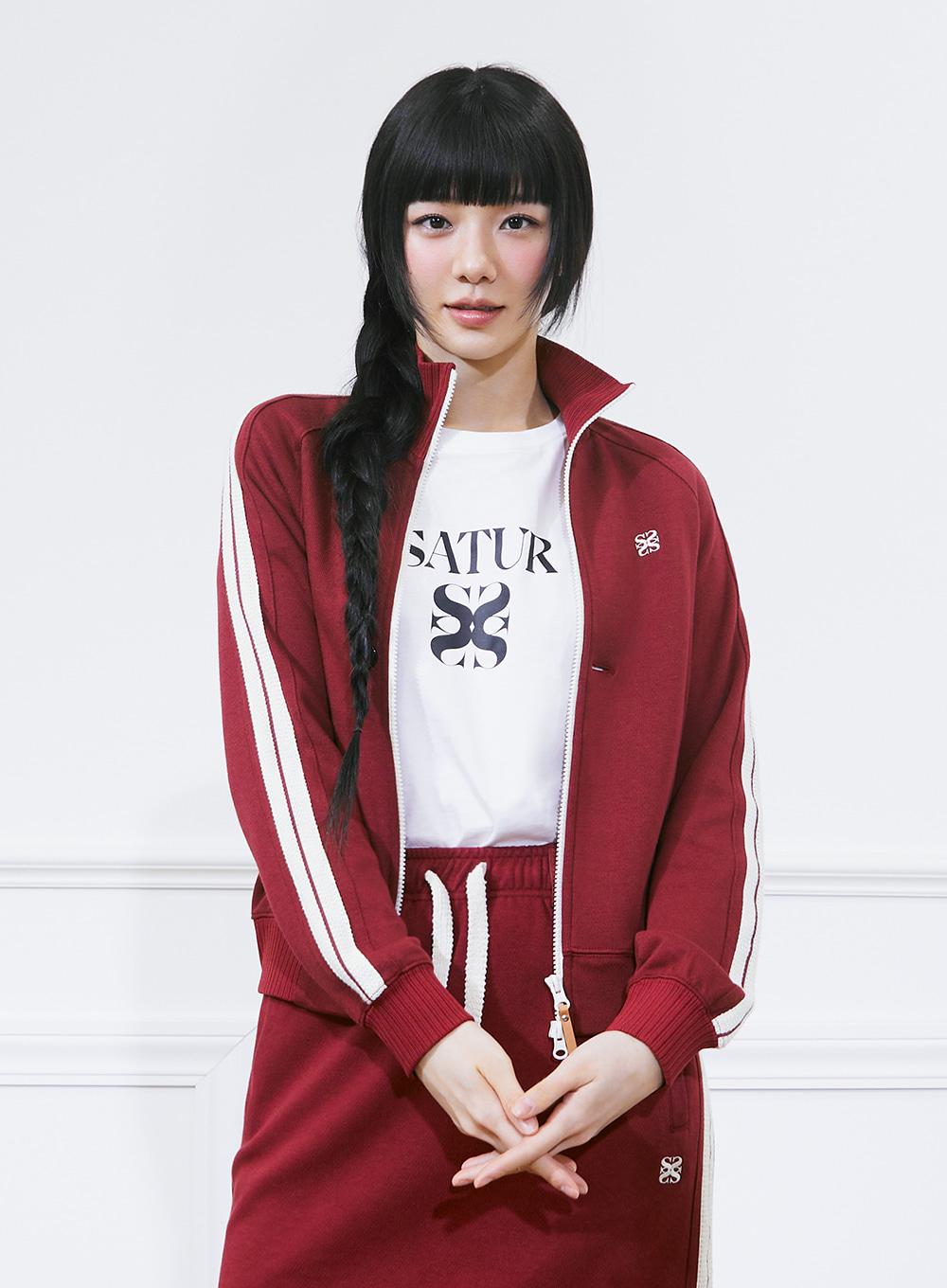 (W) Lawton All Day Track Zip-up Jacket - Burgundy