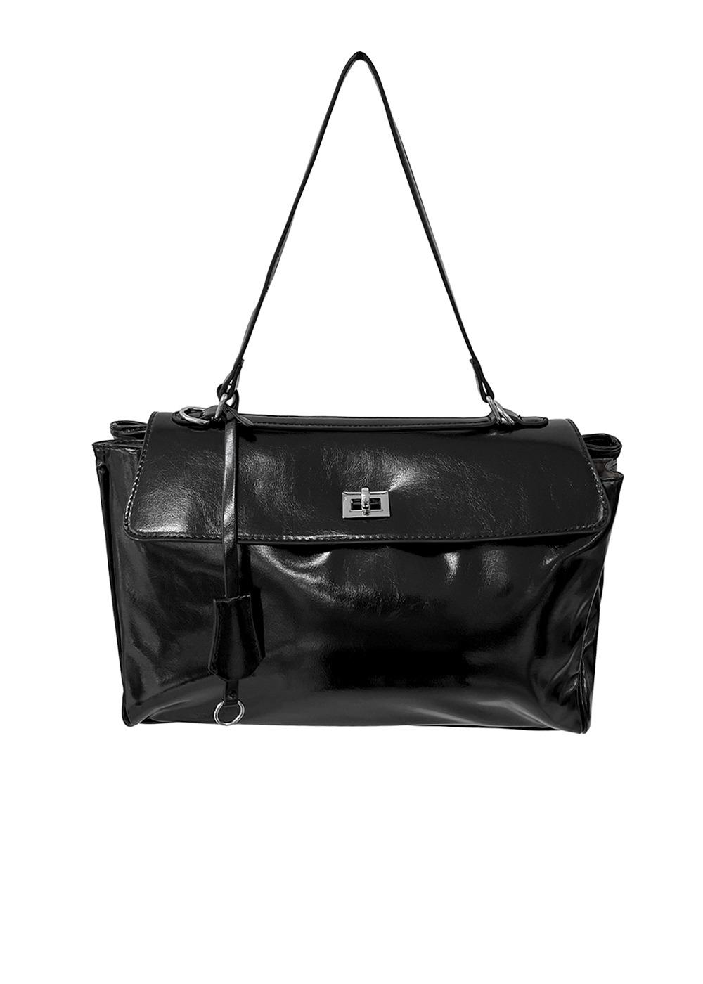 no.268 black two buckle main shoulder bag