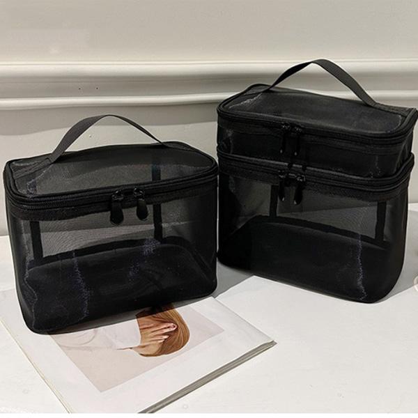 메쉬 2단 파우치