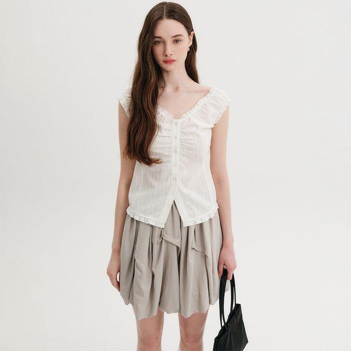 [29CM 단독]제니 브이넥 슬리브리스 블라우스_화이트 / JENIE V-NECK SLEEVELESS BLOUSE_WHITE