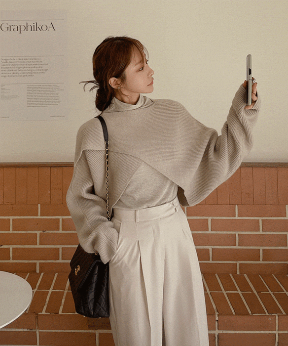 에일런 [15000장돌파] ✨주문폭주✨ 퓨어 랩골지 숄 니트