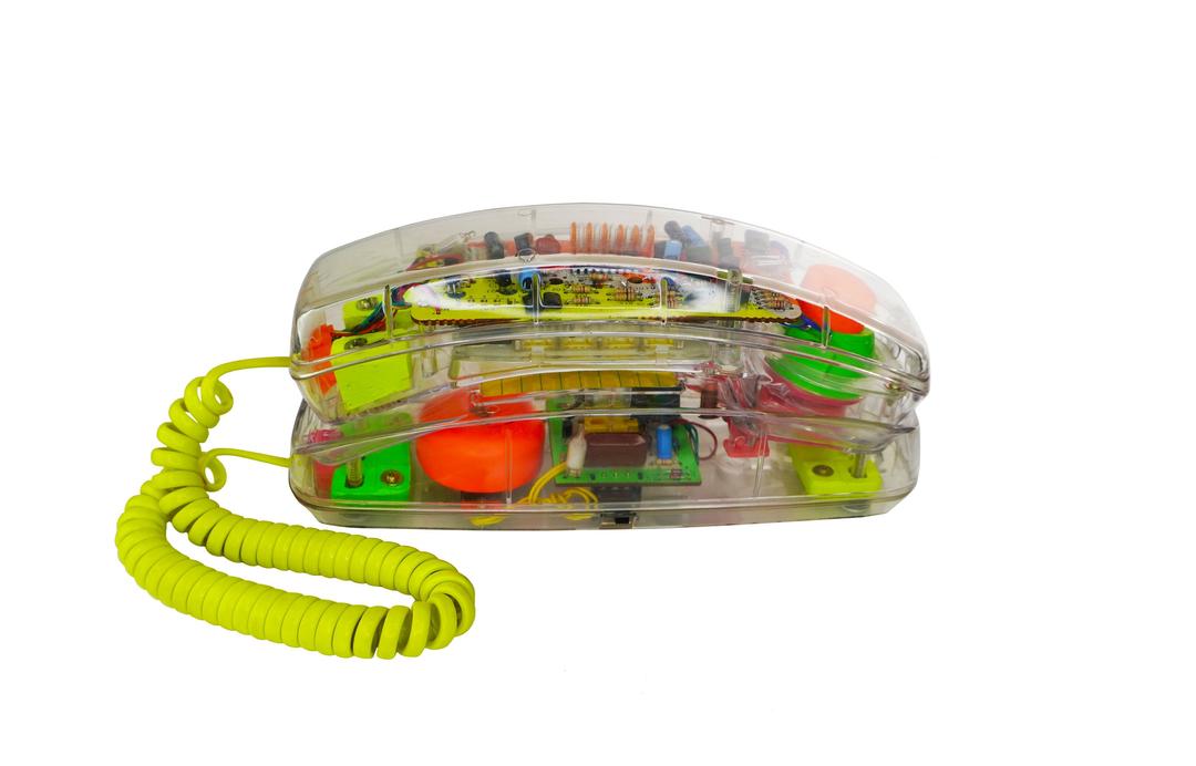 Clear Transparent 80s / 90s Vintage Baby-Sitters Club Style Touch Tone Landline Conair Neon Brights Phone