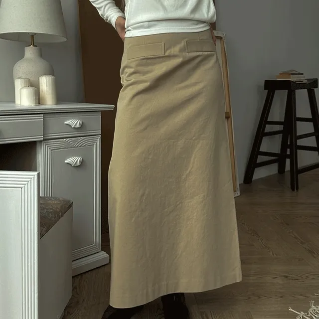 [2color] 마가렛 포켓 맥시 트임스커트